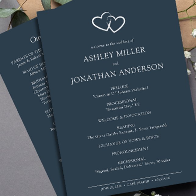 Elegant Modern Simple Elements Wedding Program (Creator Uploaded)