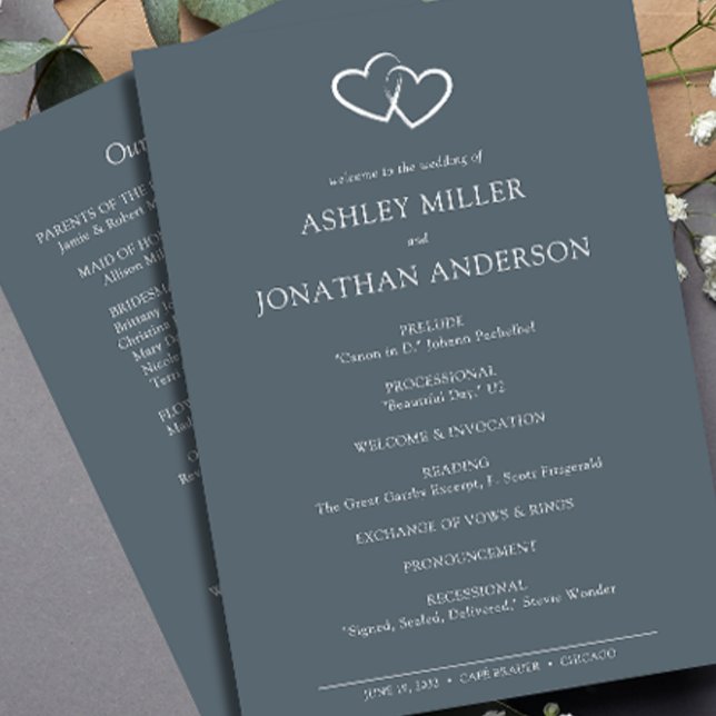 Elegant Modern Simple Elements Wedding Program (Creator Uploaded)
