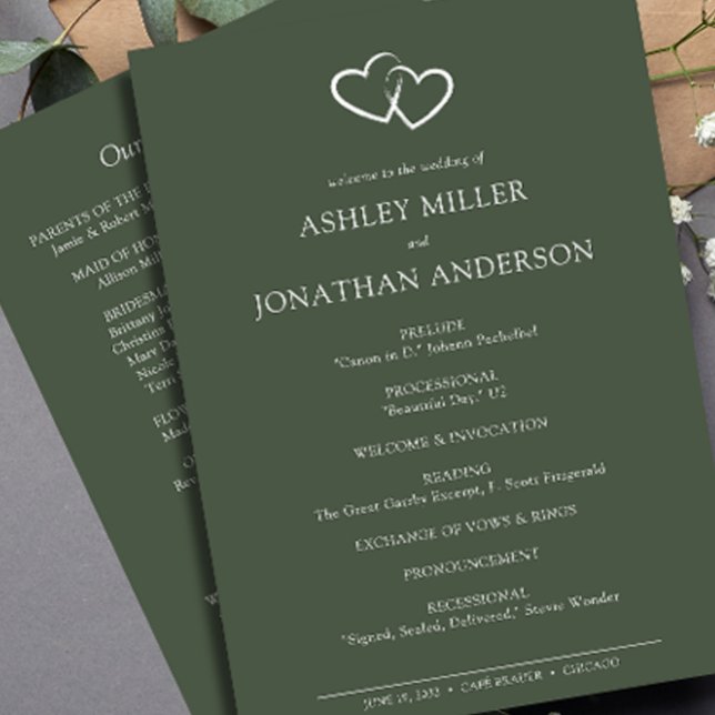 Elegant Modern Simple Elements Wedding Program (Creator Uploaded)
