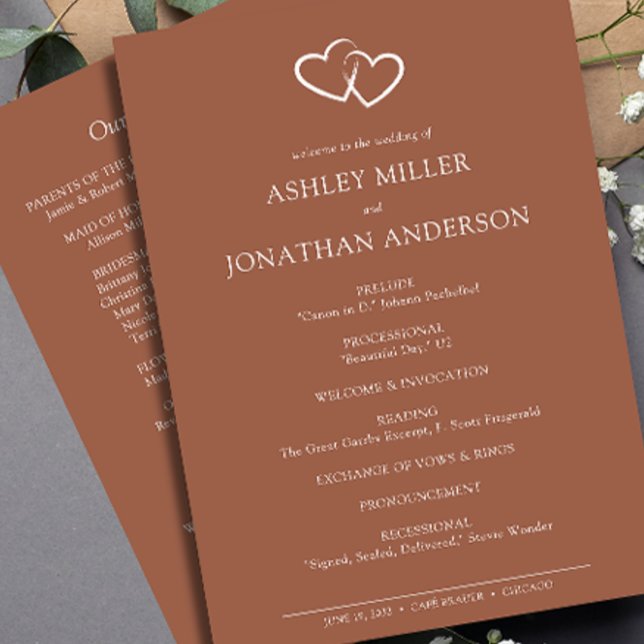Elegant Modern Simple Elements Wedding Program (Creator Uploaded)