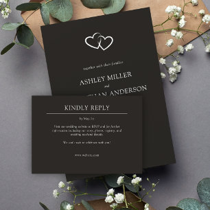 Elegant Modern Simple Elements Wedding RSVP Card