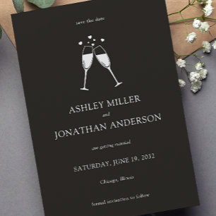 Elegant Modern Simple Elements Wedding Save The Date