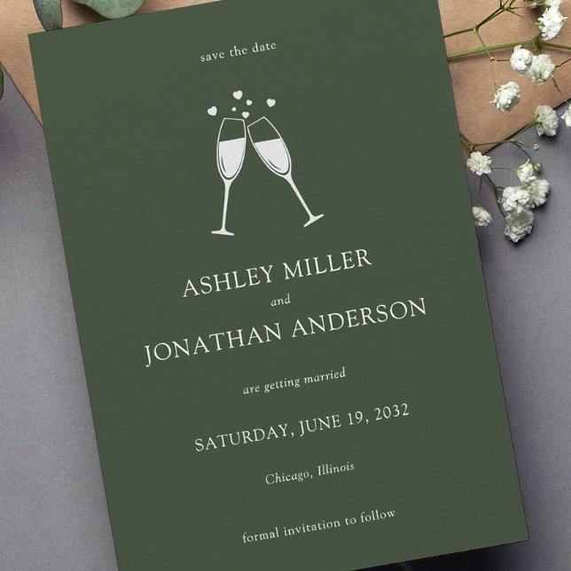 Elegant Modern Simple Elements Wedding Save The Date (Creator Uploaded)