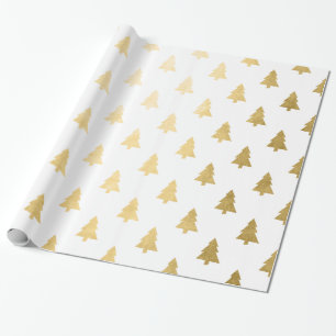 Elegant modern simple gold Christmas tree pattern Wrapping Paper
