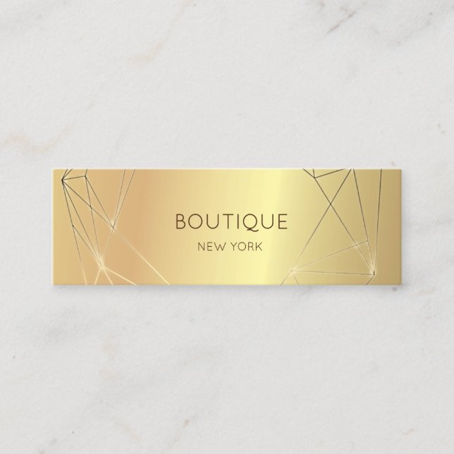 Elegant Modern Simple Gold Geometric Mini Business Card (Front)