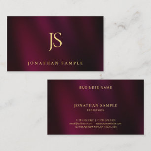 Elegant Modern Simple Gold Text Monogram Template Business Card