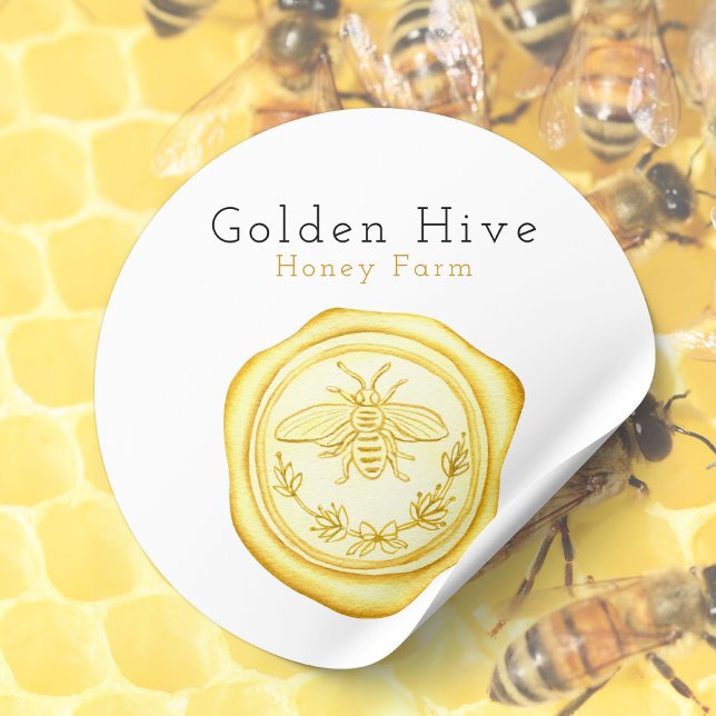 Elegant Modern Simple Honey Farm Wax Seal Stamp (Creator Uploaded)
