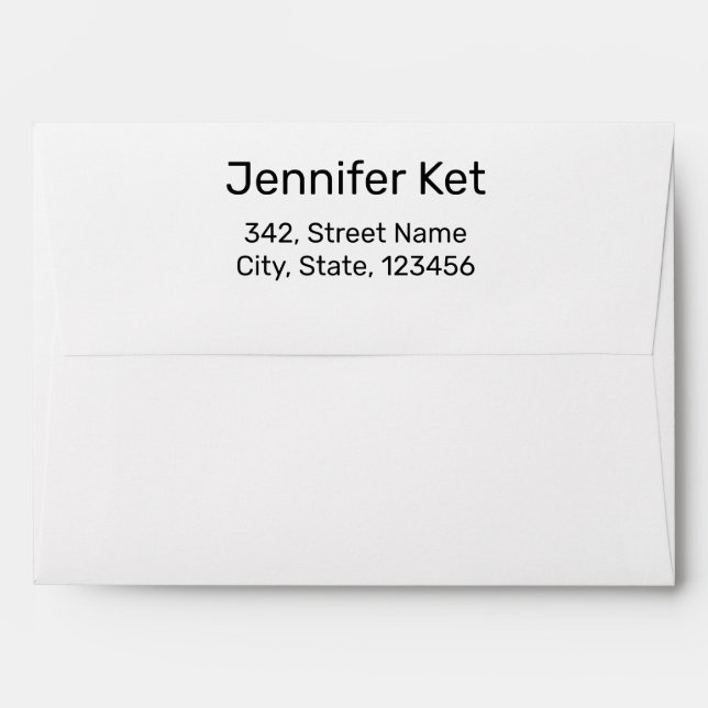 elegant modern simple minimal return address envelope (Back (Top Flap))