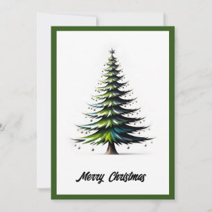 Elegant Modern Simple Minimalist Christmas Tree  Holiday Card
