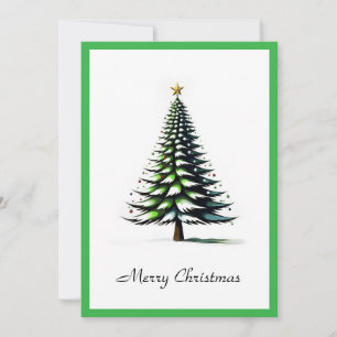 Elegant Modern Simple Minimalist Christmas Tree  Holiday Card