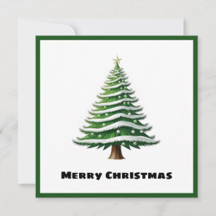 Elegant Modern Simple Minimalist Christmas Tree Holiday Card