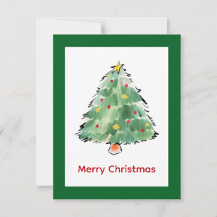 Elegant Modern Simple Minimalist Christmas Tree  Holiday Card