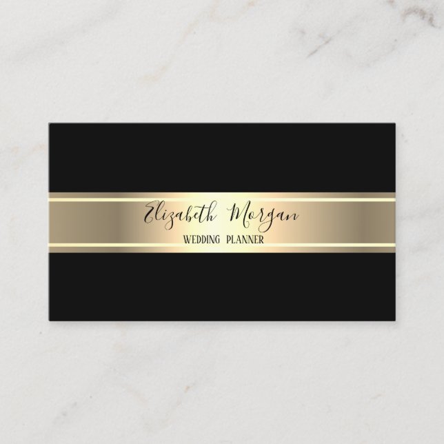 Elegant Modern Simple,Minimalist ,Gold Stripe Business Card (Front)