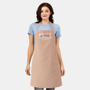 Elegant Modern Simple Mint Typography Nail Artist Apron