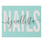 Elegant Modern Simple Mint Typography Nail Artist