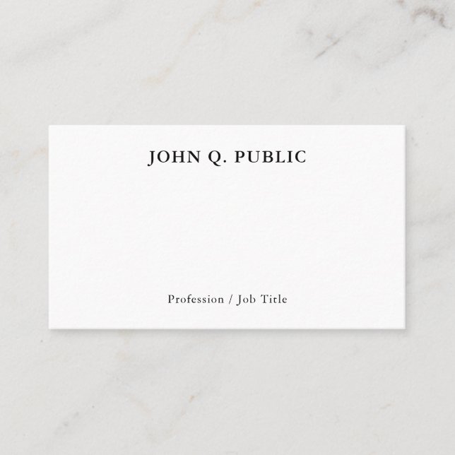 Elegant Modern Simple Personalized Template Business Card (Front)