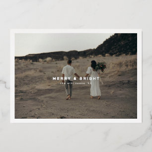 Elegant Modern Simple Photocard Foiled Foil Holiday Card