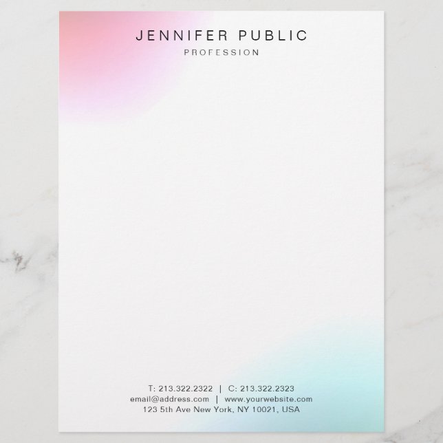 Elegant Modern Simple Trendy Colourful Template Letterhead (Front)