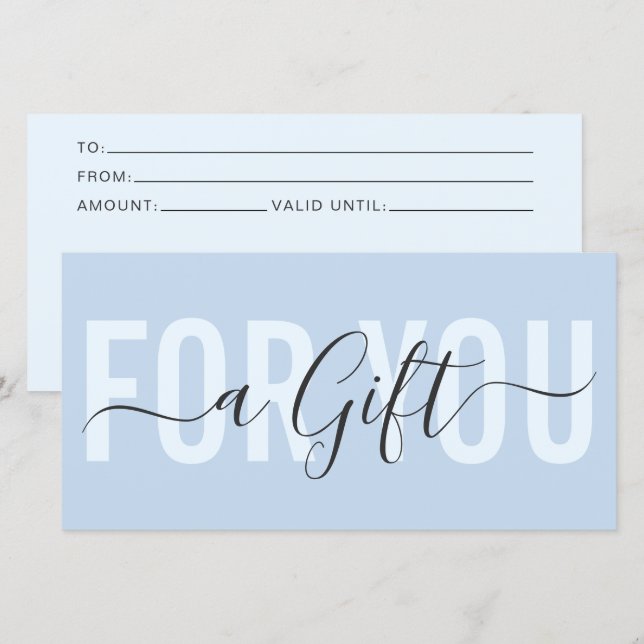 Elegant Modern Simple Typography Gift Certificate (Front/Back)