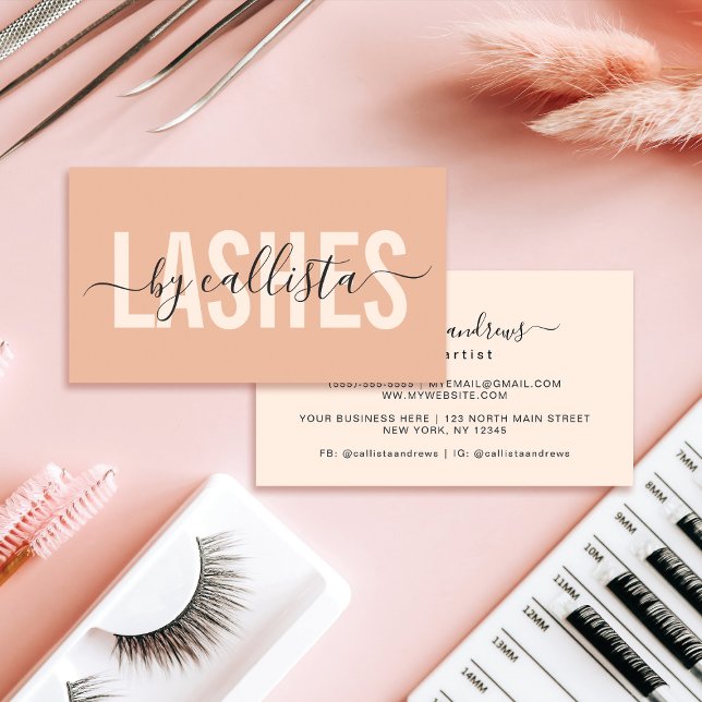 Elegant Modern Simple Typography Lashes Business C Business Card (Creator Uploaded)