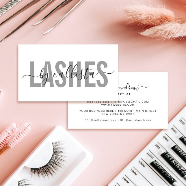Elegant Modern Simple Typography Lashes Business Card (Creator Uploaded)