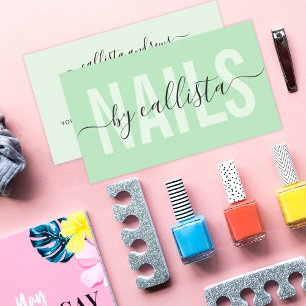 Elegant Modern Simple Typography Nail Artist Business Card