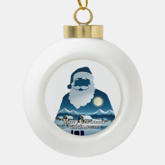 Elegant Modern Simple Vintage Family Christmas Ceramic Ball Christmas Ornament
