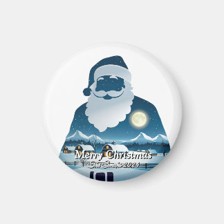 Elegant Modern Simple Vintage Family Christmas Magnet