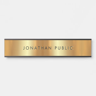 Elegant Modern Sleek Design Template Black & Gold Door Sign
