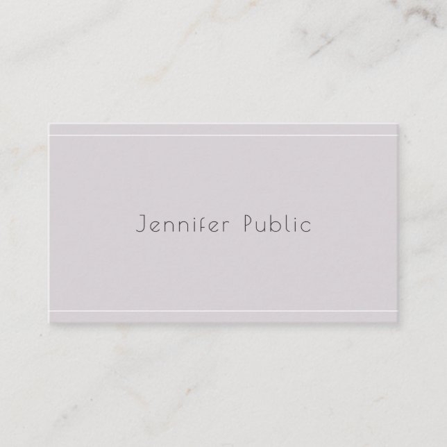 Elegant Modern Smart Plain Professional Cool Business Card (Front)
