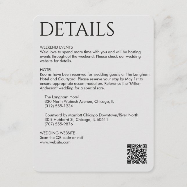 Elegant Modern Smoke Black Details Enclosure Card (Front)