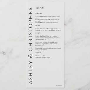 Elegant Modern Smoke Black Wedding Menu