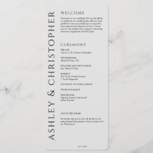 Elegant Modern Smoke Black Wedding Program