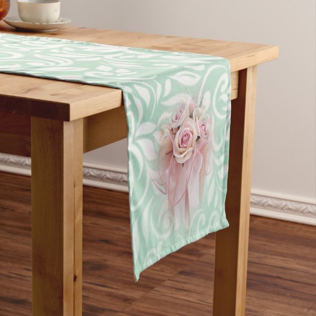 Elegant Modern Sophisticated Stylish,Roses Short Table Runner (In Situ)