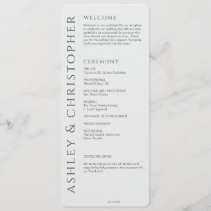 Elegant Modern Space Grey Wedding Program