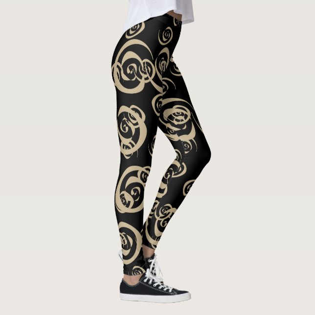 elegant modern spirals patterns leggings (Right)