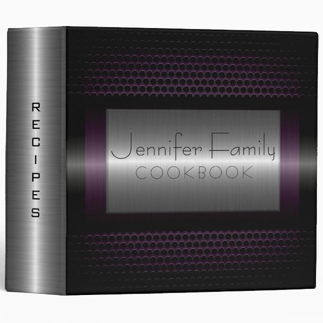 Elegant Modern Stainless Steel Metal Look #4 Binder (Front/Spine)
