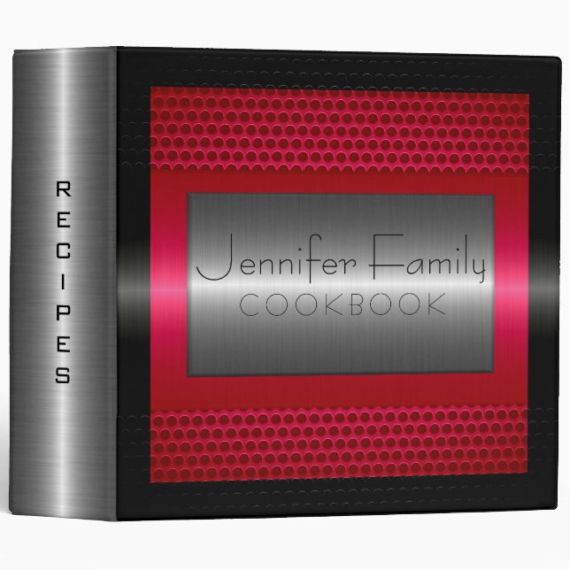 Elegant Modern Stainless Steel Metal Look #5 Binder (Front/Spine)