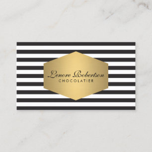 Elegant Modern Striped Bakery Business Card