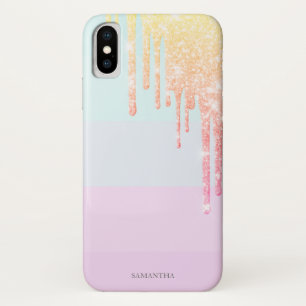 Elegant Modern Striped,Ombre Glitter Drips Case-Mate iPhone Case
