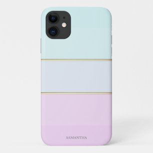 Elegant Modern Striped,Ombre-Personalized iPhone 11 Case