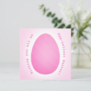 Elegant Modern Stripes Pink Lit Easter Egg Funny Holiday Card