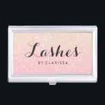 Elegant modern stylish chick glitter lashes business card holder<br><div class="desc">Pretty faux glitter texture and elegant calligraphy font.</div>
