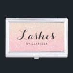 Elegant modern stylish chick glitter lashes business card holder<br><div class="desc">Pretty faux glitter texture and elegant calligraphy font.</div>