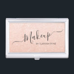 Elegant modern stylish chick glitter makeup business card holder<br><div class="desc">Pretty faux glitter texture and elegant calligraphy font.</div>