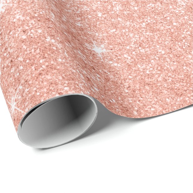 Elegant modern stylish copper rose gold glitter wrapping paper (Roll Corner)