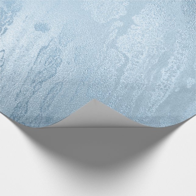 Elegant modern stylish fresh blue marble wrapping paper (Corner)