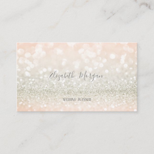 Elegant Modern Stylish Glitter Bokeh Business Card (Front)