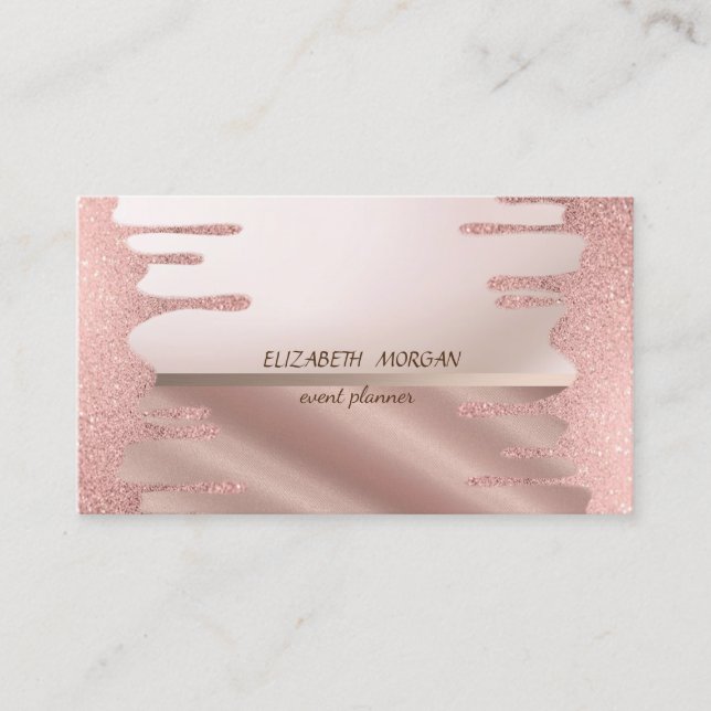 Elegant Modern  Stylish, Glitter Drops Business Card (Front)