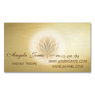 Elegant  Modern Stylish Gold Lotus Flower Magnetic Business Card